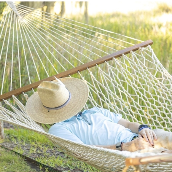 Artisan made cotton hammock with hardwood bar  New! - Picture 7 of 11